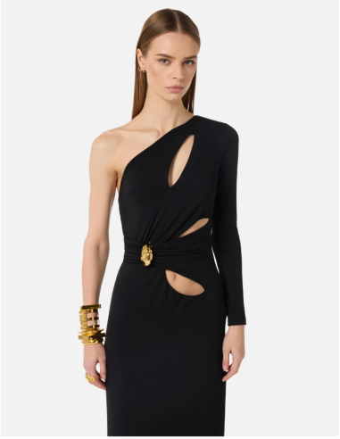 robe noire longue découpe elisabetta franchi