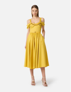 Elisabetta Franchi Yellow Cotton Dress 2