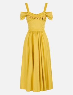 Elisabetta Franchi Yellow Cotton Dress