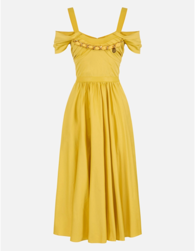 Elisabetta Franchi Yellow Cotton Dress