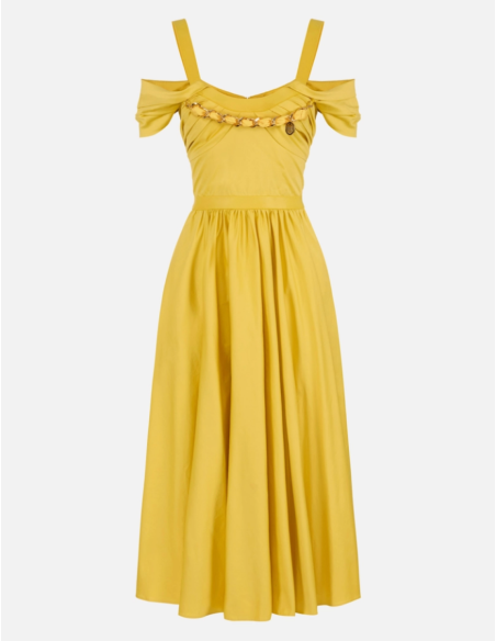 Elisabetta Franchi Yellow Cotton Dress