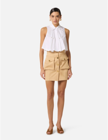 Elisabetta Franchi Camel Pocket Skirt