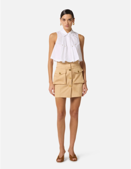 Elisabetta Franchi Camel Pocket Skirt
