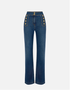Elisabetta Franchi Flared Button Jeans