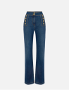 Elisabetta Franchi Flared Button Jeans