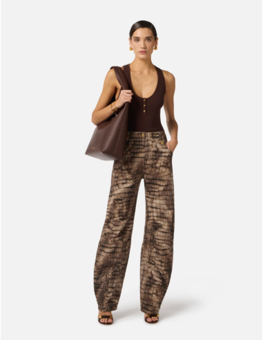 Elisabetta Franchi Animal Print Jeans