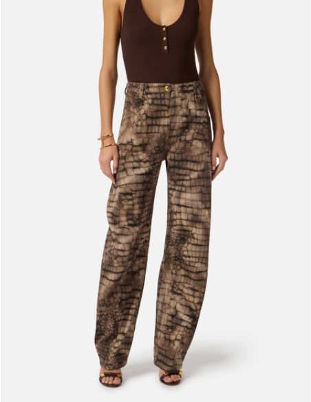 Women’s Animal Print Cargo Jeans