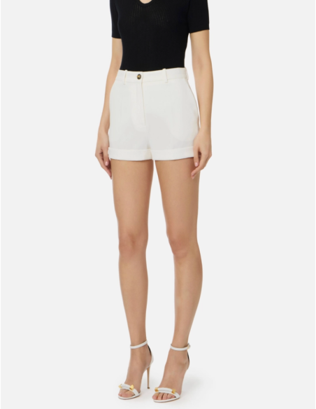 short blanc en crêpe luxe italien femme