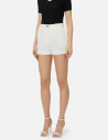 Luxury Italian White Crepe Shorts for Women