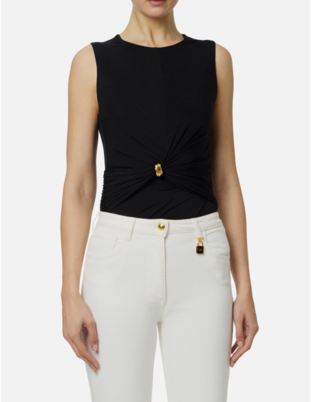 Elisabetta Franchi Sleeveless Black Top