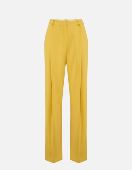 pantalon en crêpe léger jaune femme