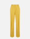 Lightweight yellow crepe trousers for women
