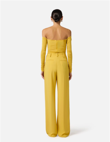 pantalon évasé jaune elisabetta franchi