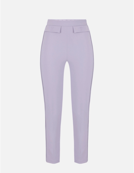 pantalon cigarette lilas femme moderne