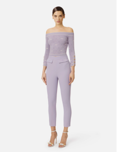 Modern lilac cigarette trousers for women 2
