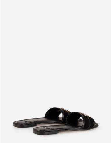 sandales noires logo elisabetta franchi