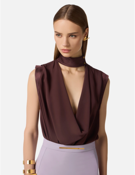 Elisabetta Franchi button-neckline & décolleté top