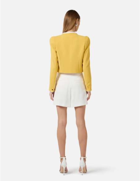 Luxury yellow crepe jacket for women