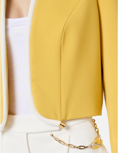 Yellow jacket with white trim Elisabetta Franchi