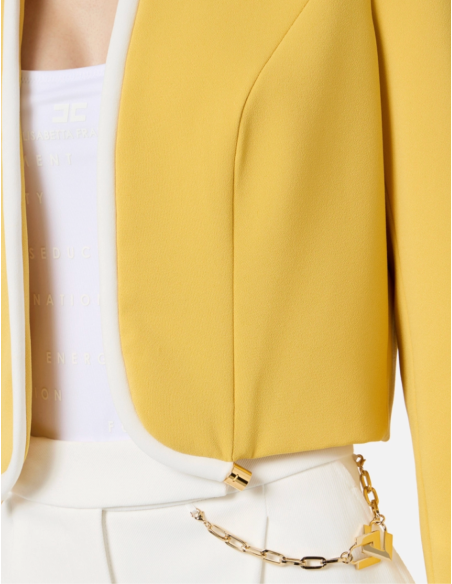 Yellow jacket with white trim Elisabetta Franchi