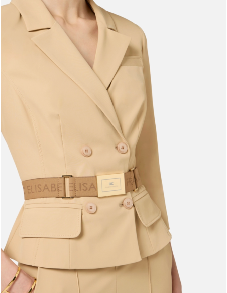 Camel belted blazer Elisabetta Franchi