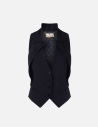 Gilet Elisabetta Franchi Revers en Satin Noir