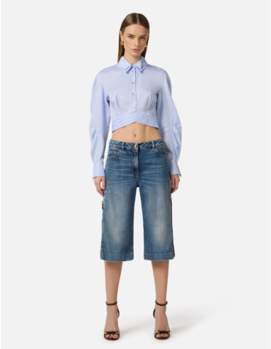Elisabetta Franchi denim bermuda shorts with zip