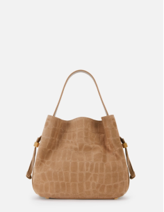 Clay croco-print suede bag