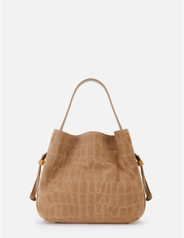 Clay croco-print suede bag