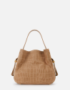 Clay croco-print suede bag