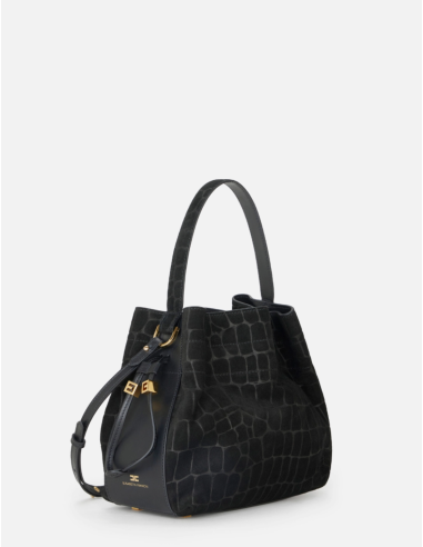 Elisabetta Franchi croco-print suede bag