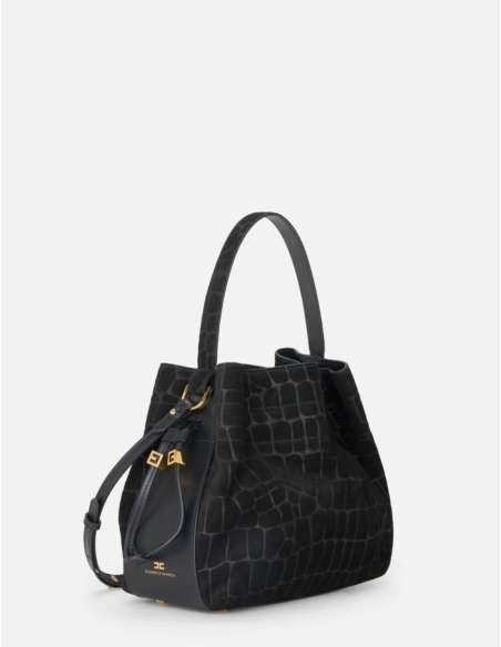 Elisabetta Franchi croco-print suede bag