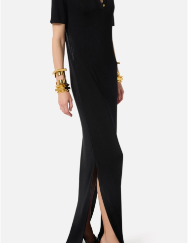 robe longue t-shirt noire elisabetta franchi
