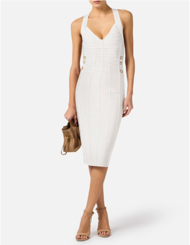 Robe Fourreau en maille blanche