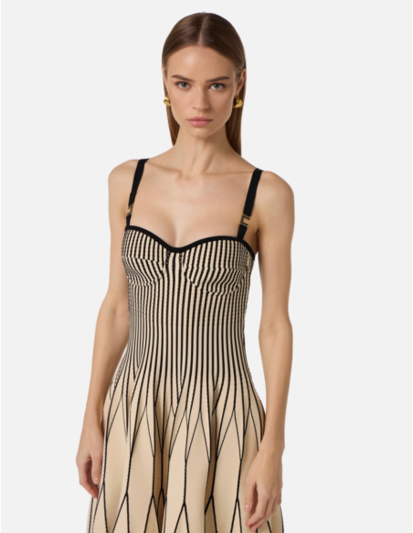 Robe deux couleur jupe évasée