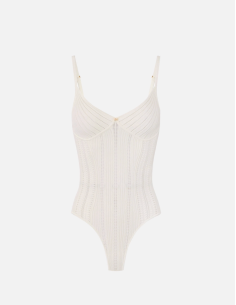 Elisabetta Franchi White Knit Bodysuit
