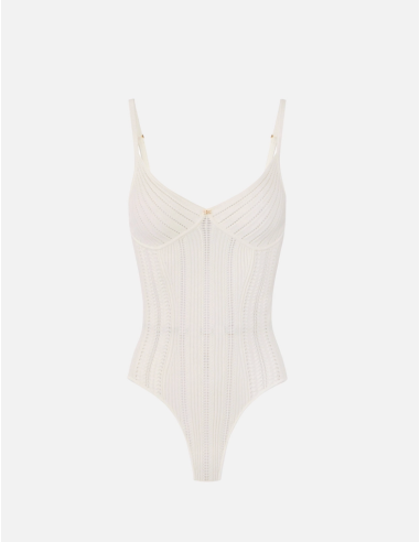Elisabetta Franchi White Knit Bodysuit
