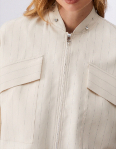 White bomber jacket modern style outfit