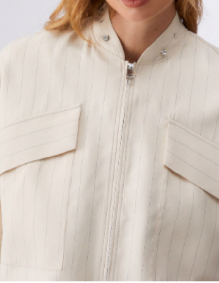 White bomber jacket modern style outfit