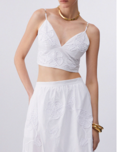 Liu Jo white embroidered poplin style 2