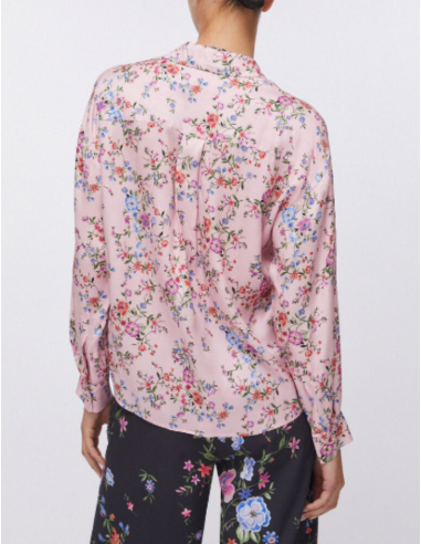 LIU JO Satin Shirt with Floral Print- CA6207