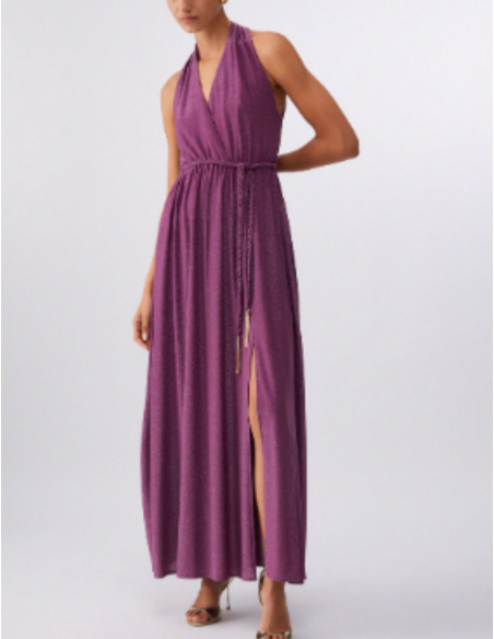 Violet lurex long dress chic elegant