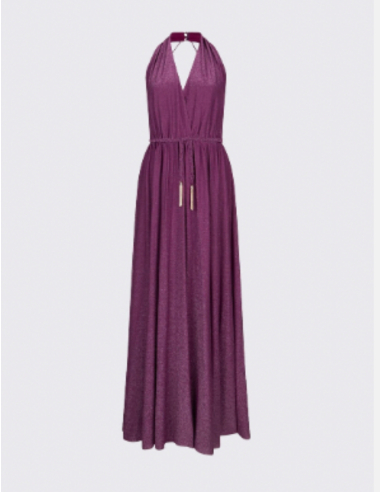 Liu Jo long lurex violet dress elegant