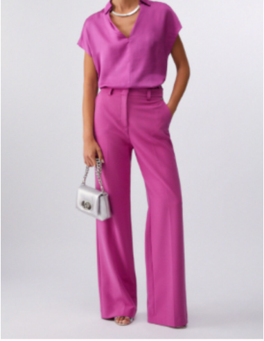 Blouse satin rose chic féminine élégante