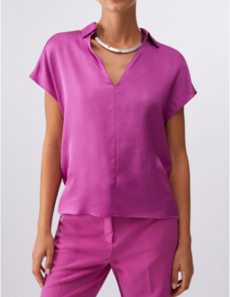 Blouse femme satin look romantique chic