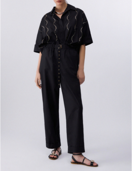 Liu Jo edgy fashion black shirt