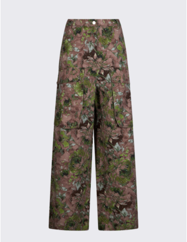 Liu Jo floral cargo pants green