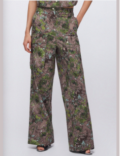 Liu Jo pantalon cargo vert floral 2