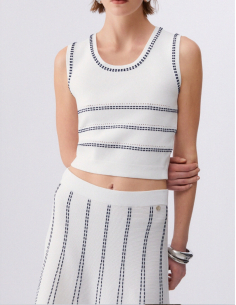 Liu Jo white knit top viscose 2