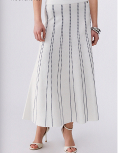 Liu Jo jupe maille blanche rayée 2